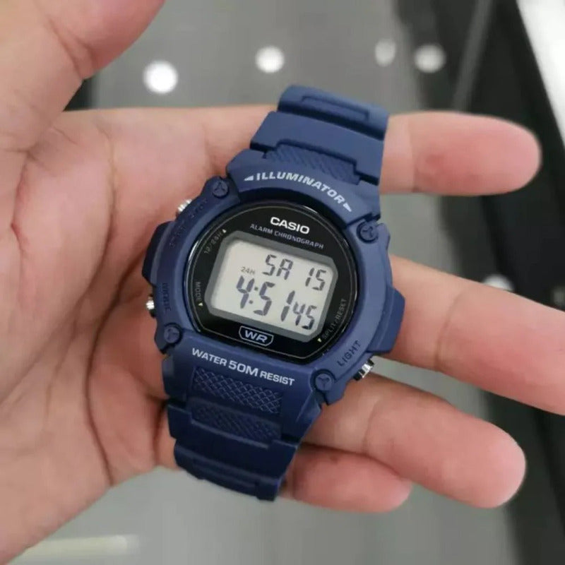 Reloj Casio W-219h-2a  Relojesymas Azul Gris