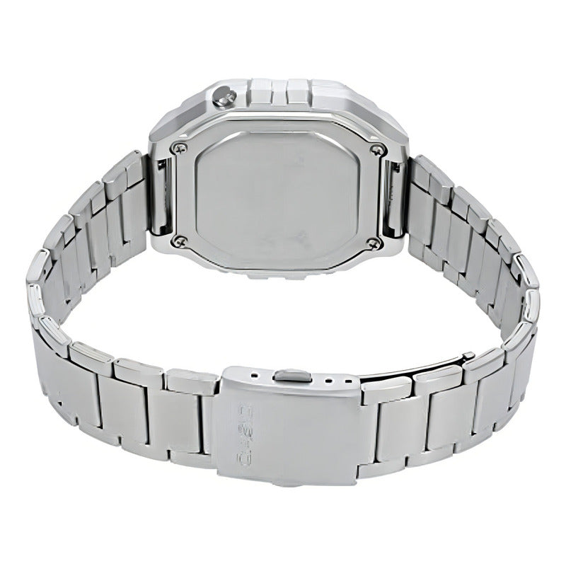 Reloj Pulsera Digital Casio W-218hd-1avcf Con Correa De Acero Inoxidable Color Plateado