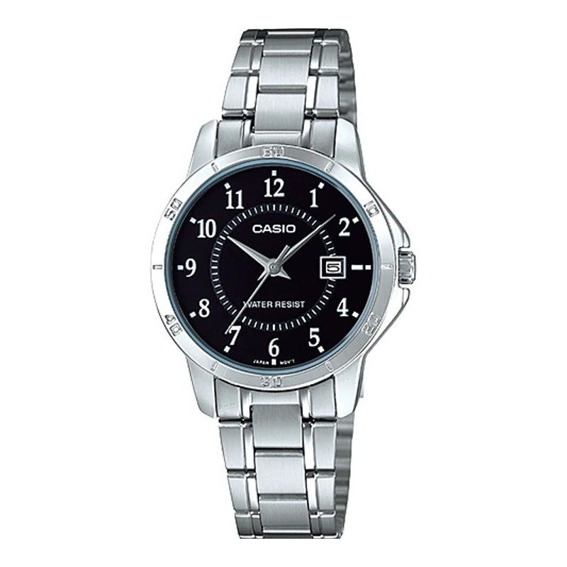 Reloj Casio De Mujer Analógico Con Correa De Acero Inoxidable Y Fondo Azul Plateado Azul Ltp-v004d-2b