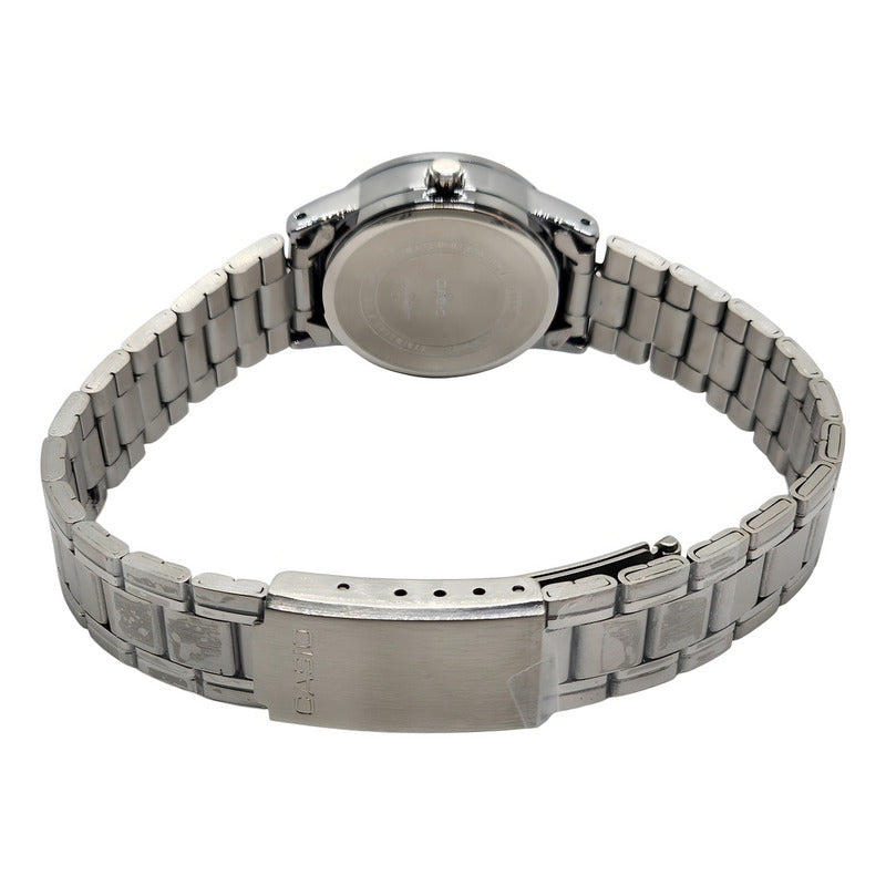 Reloj Pulsera Casio Ltp-v002 Con Correa De Acero Inoxidable Color Plateado