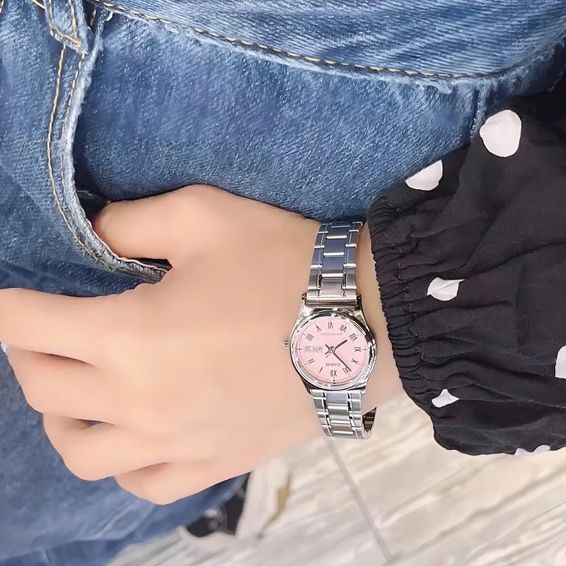 Reloj Casio Ltp-v006d-4b Mujer Plateado Rosa