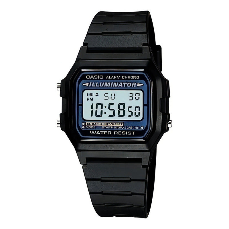 Reloj Casio F-105w-1a Hombre Vintage Negro Azul