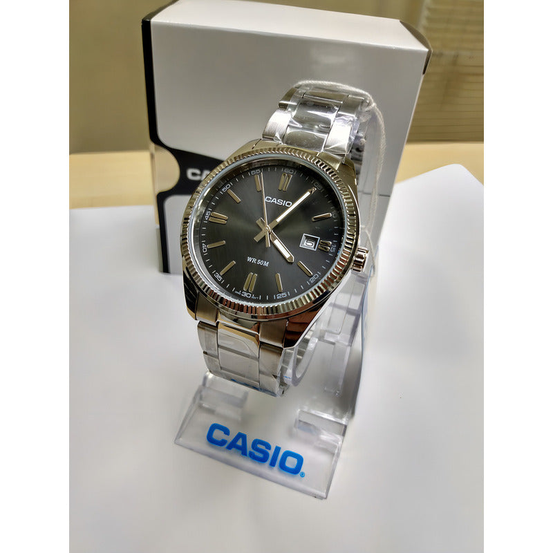 Reloj Casio Hombre Mtp-1302d-1a1vdf Plateado Negro