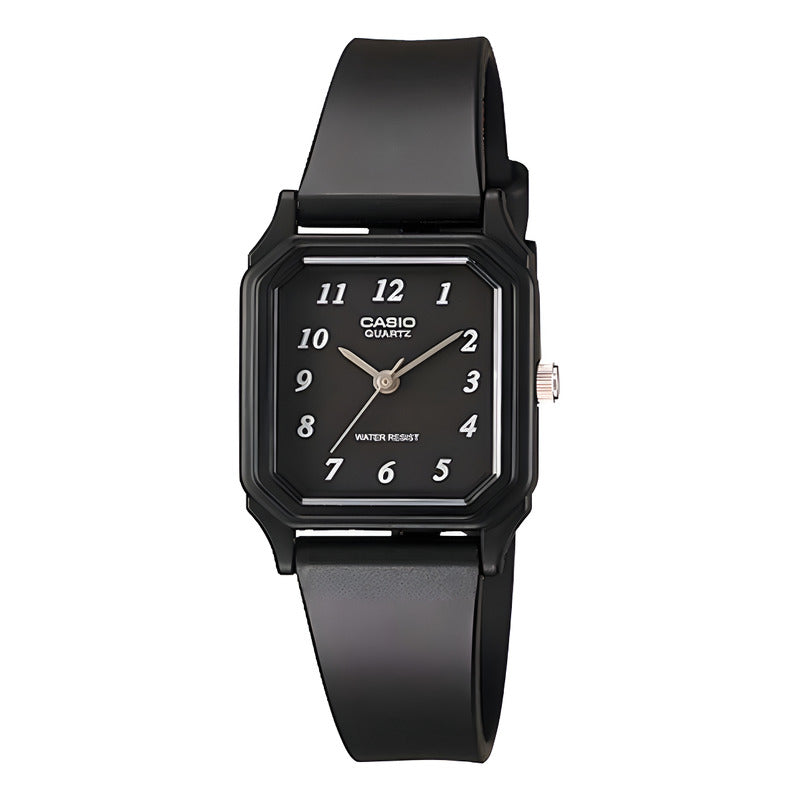 Reloj Casio Clásico Para Mujer, Con Correa Negra Y Fondo Blanco Negro