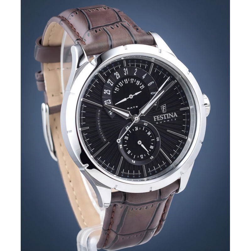 Reloj F16573/4 Festina Hombre Retro Plateado Negro