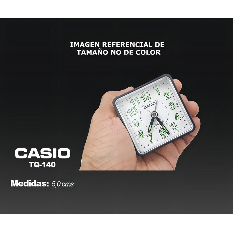 Reloj Despertador Casio Tq 140 Analógico Negro, Con Alarma