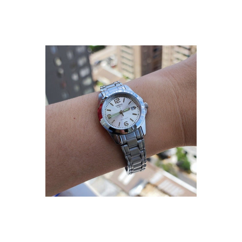 Reloj Casio Acero Inoxidable De Dama Ltp-1215a-7acr Plateado