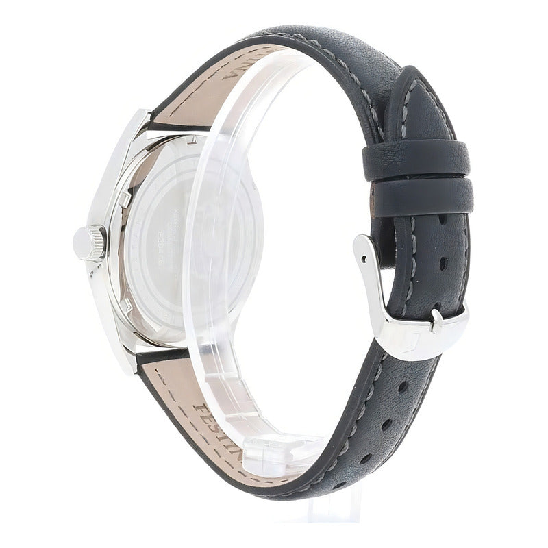 Reloj Pulsera Festina F20446 Con Correa De Cuero Color Negro - Bisel Plateado