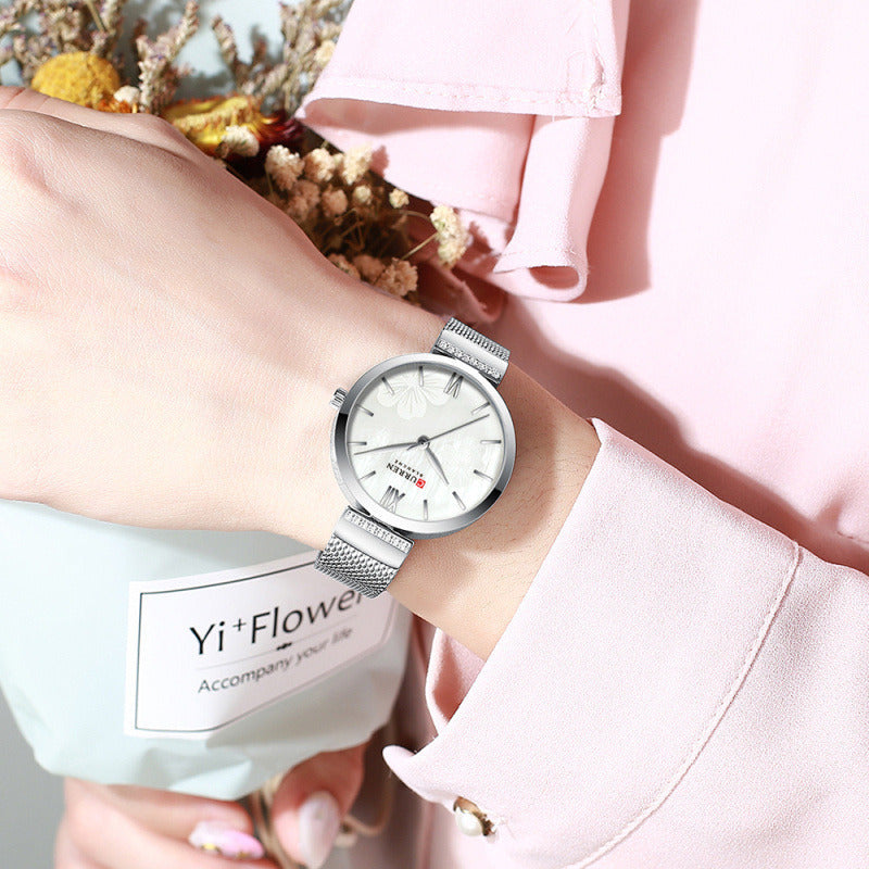 Reloj Curren Dama Cuarzo 9067-1 Original Plateado