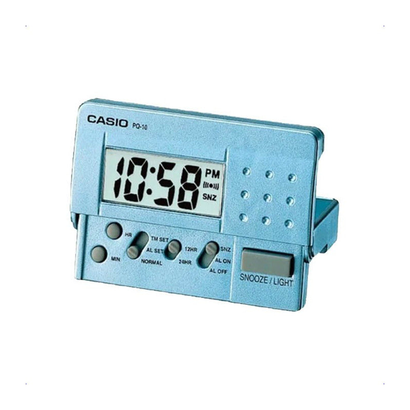 Reloj De Mesa Digital Casio Pq-10 Color Celeste