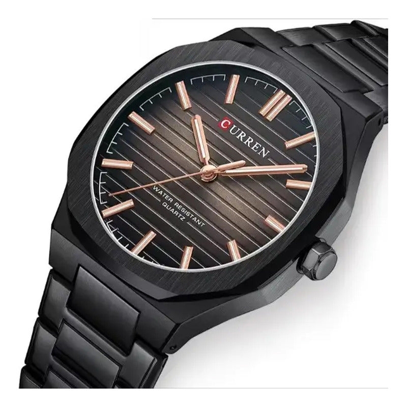 Relojes Curren Metal Hombre 8456-4 Original Negro
