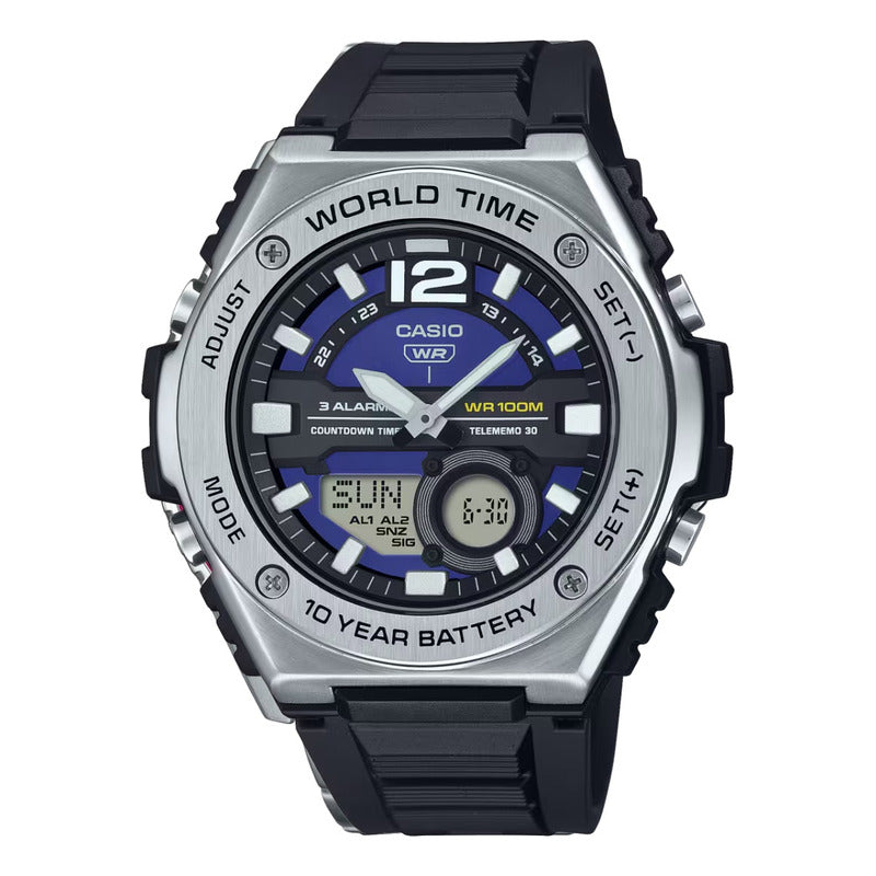 Reloj Casio Hombre Mwq-100-2av Digital Original Negro Plateado