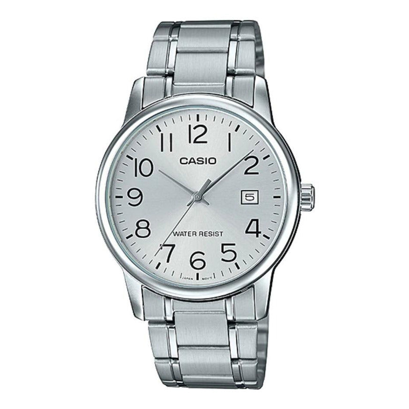 Reloj De Pulsera Casio Enticer Mtp-v002d-7b Relojesymas Plateado