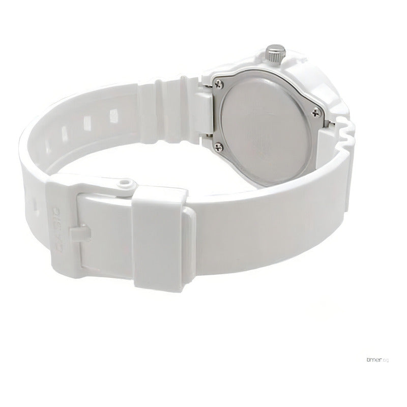 Reloj Casio Deportivo Dama Lrw-200h-4cv Color De La Correa Blanco Color Del Bisel Blanco Color Del Fondo Rosa