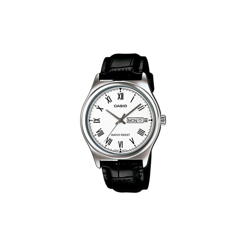 Reloj Casio Mtp-v006l-7budf Para Hombre Original Negro Blanco