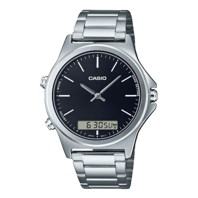 Reloj Casio Análogo Mtp-vc01d-1eudf Relojesymas Plateado Negro