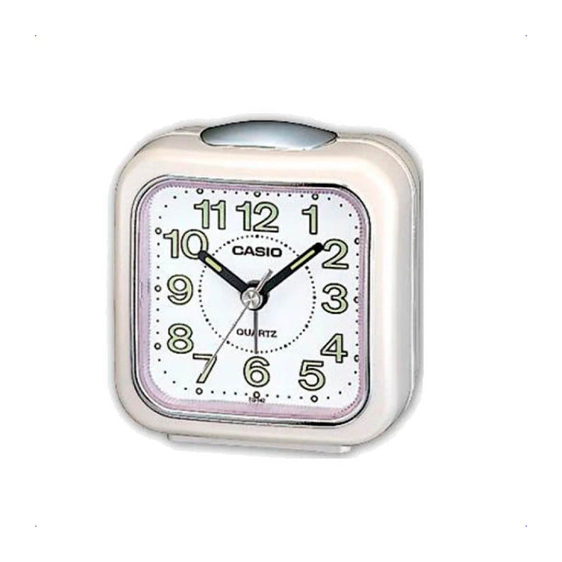 Reloj Casio Despertador Luz Tq-142-7df /relojeria Violeta Blanco