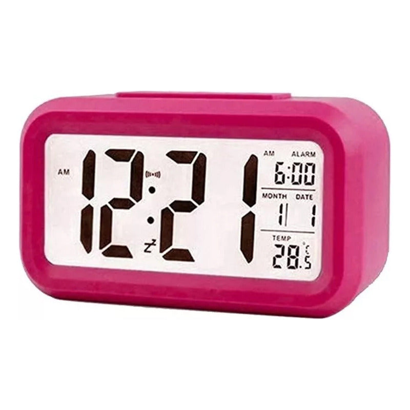 Reloj Despertador Genér 1302 Led Con Fecha Y Temperatura Rojo