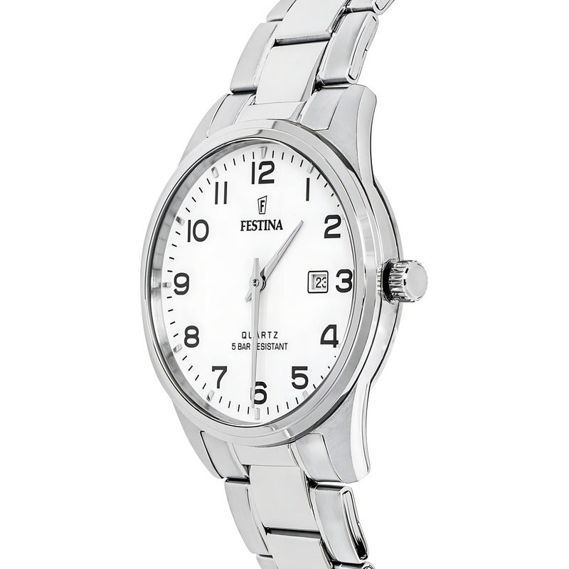 Reloj Festina F20511 Hombre Acero Calendario 5 Atm Color De La Malla Plateado Color Del Bisel Plateado Color Del Fondo Blanco
