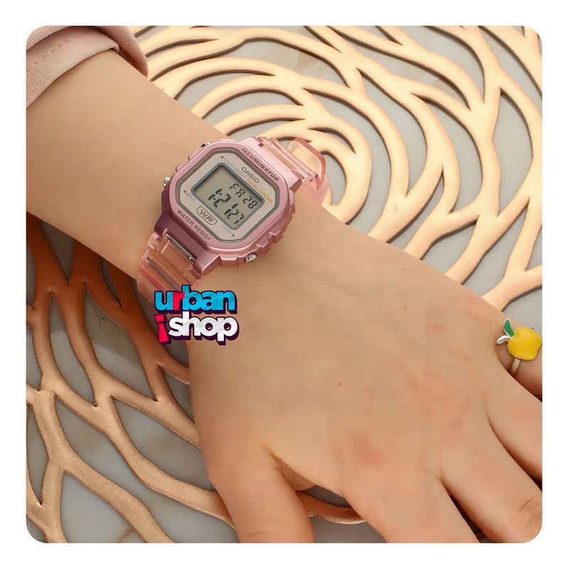 Pre-compra Reloj Casio Core Pop La-20whs-4a Relojesymas Color Del Bisel Rosa Rosa Claro Gris Claro
