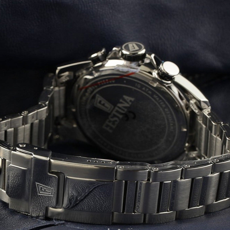 Reloj Festina Timeless Cronografo Azul Electico F20560.3 Plateado