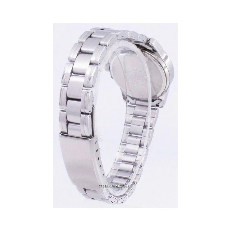 Reloj Casio Ltp-1215a-1a Para Dama Plateado/negro  Plateado Negro