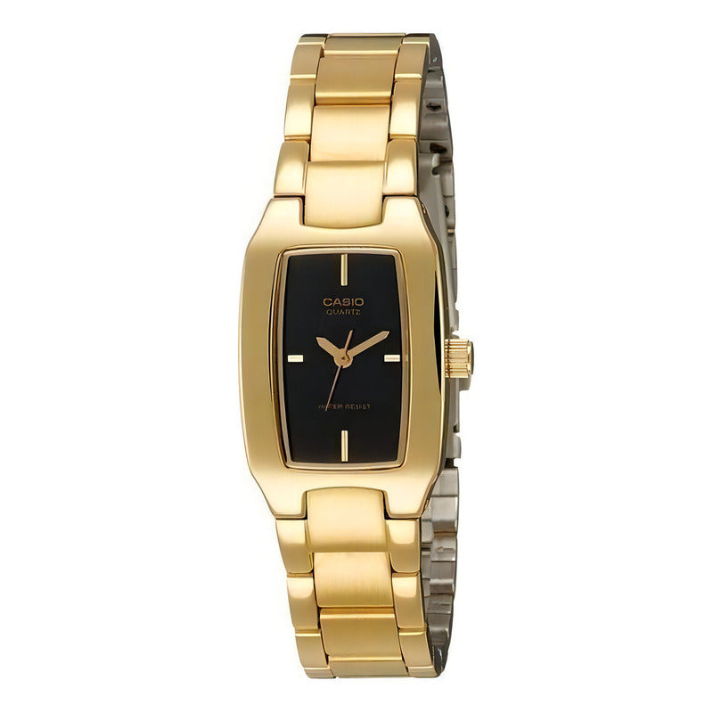Reloj Casio Dama Reloj Casio Ltp-1165n-1c Colores Color De La Correa Dorado Color Del Bisel Dorado Color Del Fondo Negro