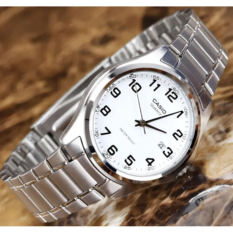 Reloj Casio Clásico Mtp-1183a Para Hombre, Con Cuarzo Y Correa De Acero Plateado Azul