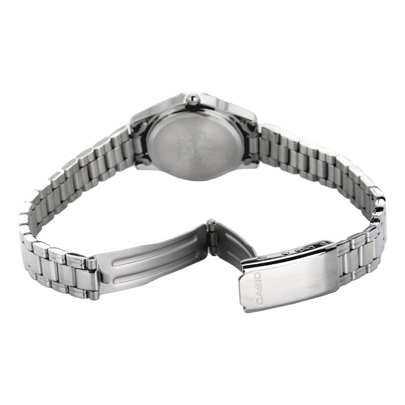 Reloj Casio Dama Ltp-1275d Original Plateado Blanco