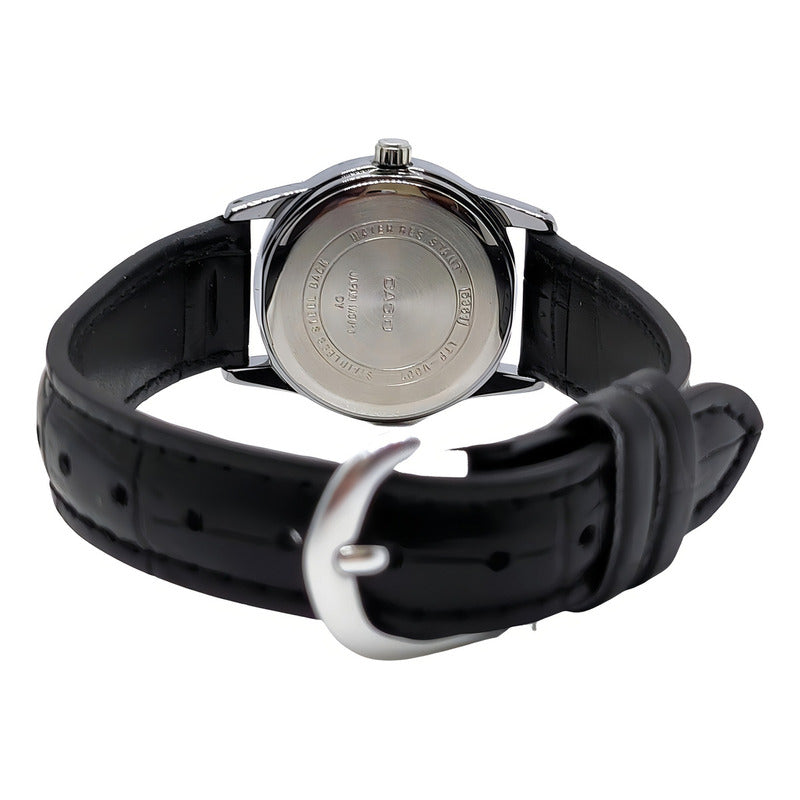 Reloj Casio Dama Ltp-v001l-7b Negro Plateado