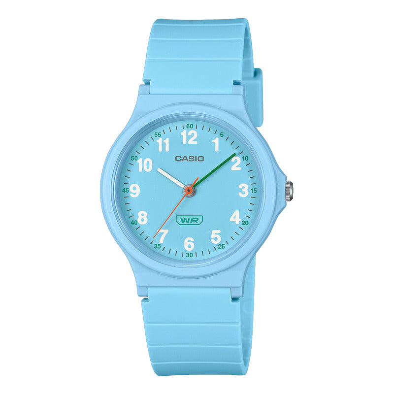 Relol Casio Mujer Lq-24b-2b Gtia Original Celeste