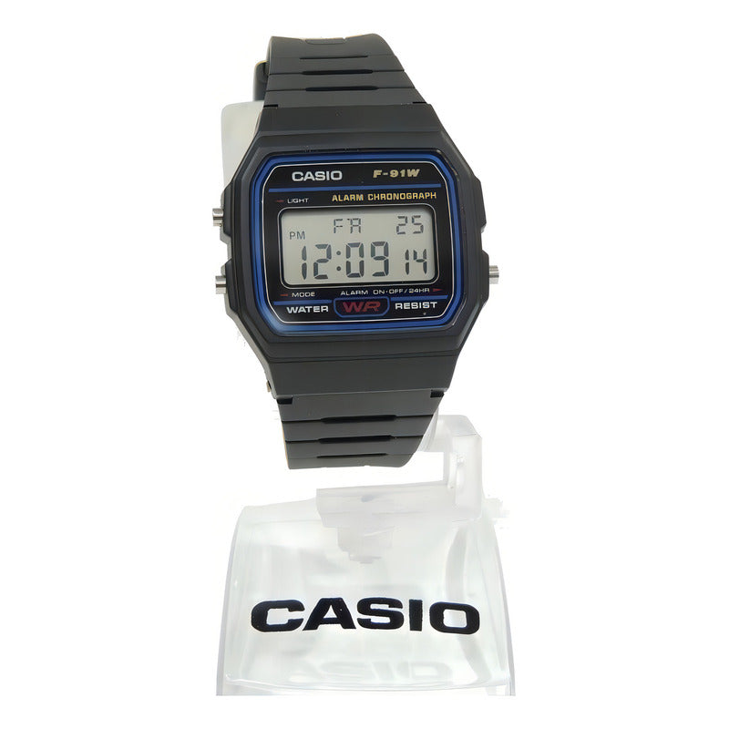 Reloj De Pulsera Casio Collection F-91 De Cuerpo Color Negro Gris