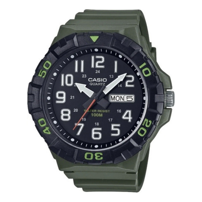 Reloj Casio Hombre Mrw-210h-3a Sumergible Original Verde Negro Negro