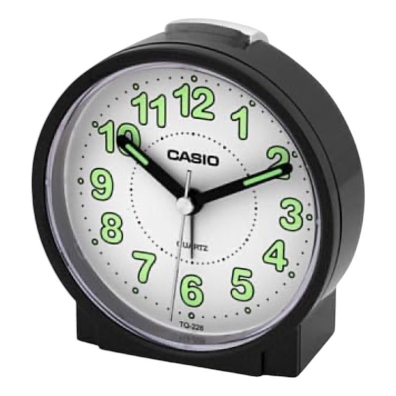 Reloj Despertador Analógico Casio Tq-228 Color Negro Negro Negro