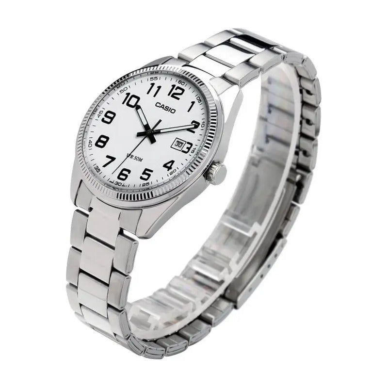 Reloj Casio Mtp-1302d-7b Fashion Mtp Cuarzo Hombre Color De La Correa Plateado Color Del Fondo Blanco