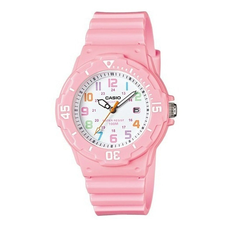 Reloj Casio Dama Lrw-200h-4b2vdf Relojesymas Rosa Chicle Rosa Blanco