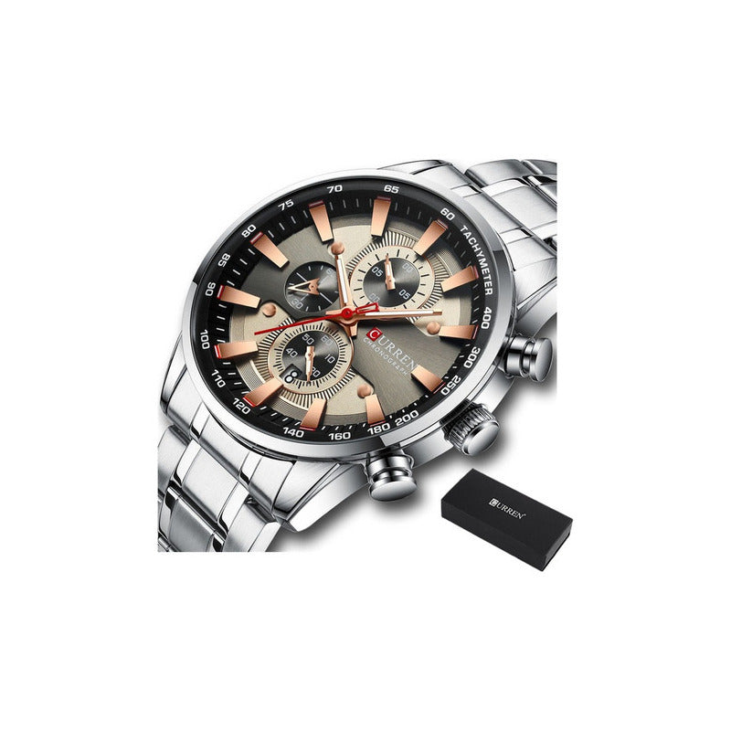 Relojes De Calendario 8351-2 Curren Cronografo  White/gray