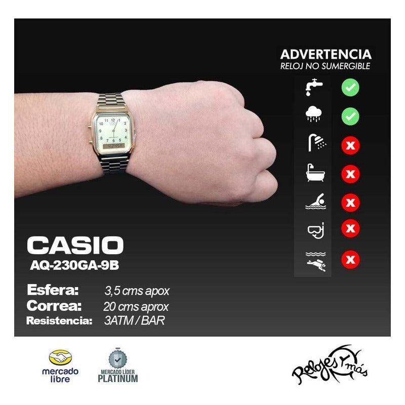 Reloj Casio Aq-230ga Colores Surtidos/relojesymas Dorado