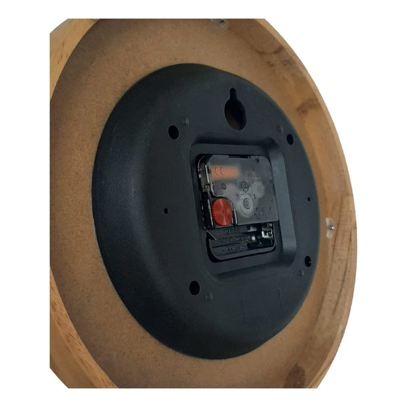 Reloj Pared Madera Siklos 25cm Silencioso Sin Vidrio  Marrón Claro Blanco
