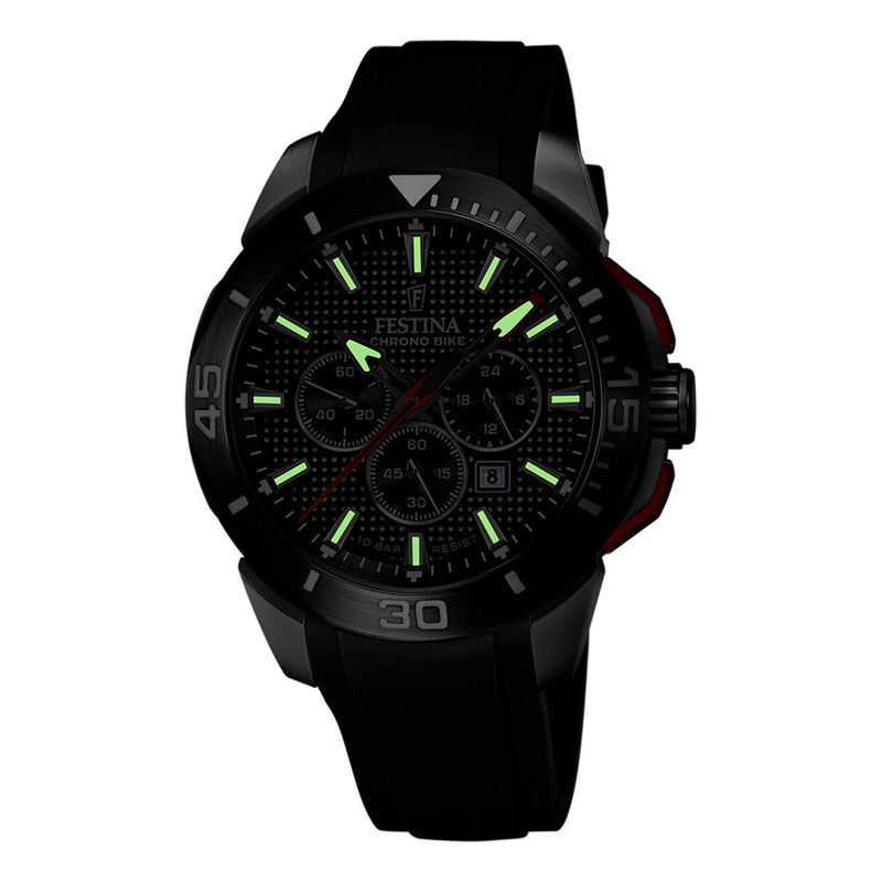 Reloj Pulsera Festina F20642 Con Correa De Silicona Color Negro