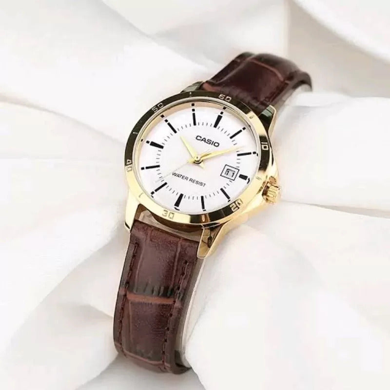 Reloj Casio Mujer Ltp-v004gl-7audf Café