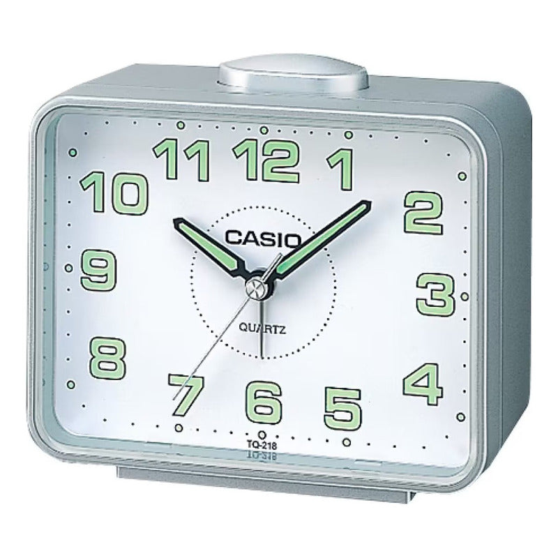 Reloj Despertador Casio Tq-218-8 Quartz Original Plata