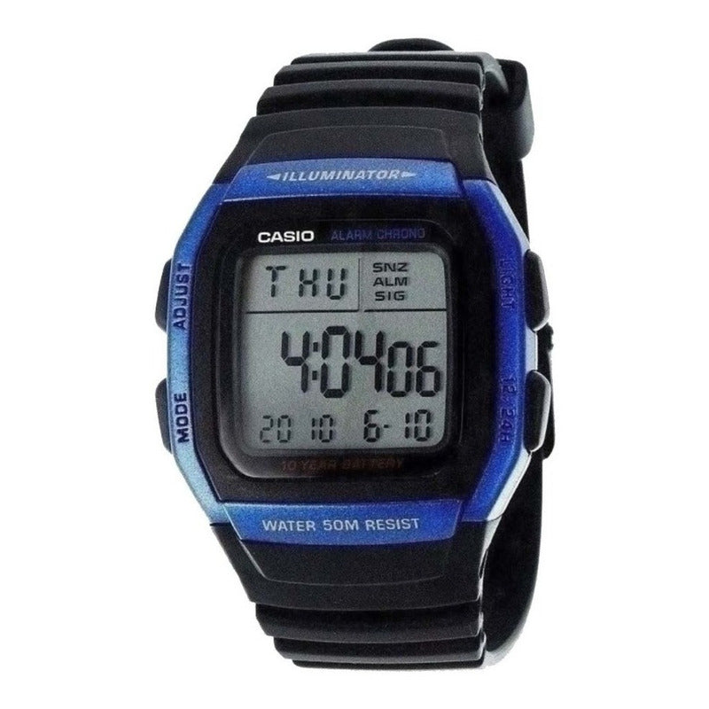Reloj Casio Hombre W-96h-2a Sumergible Original Negro Azul Gris Oscuro