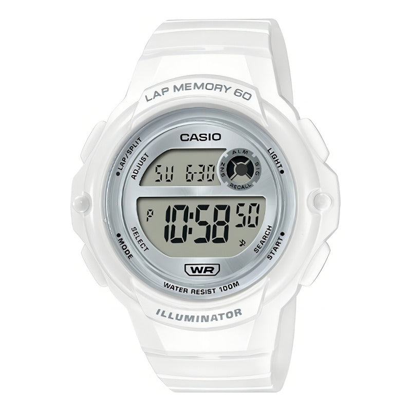 Reloj Casio Digital Lws-1200h-7a1 60 Laps 100m Casiocentro Blanco Gris