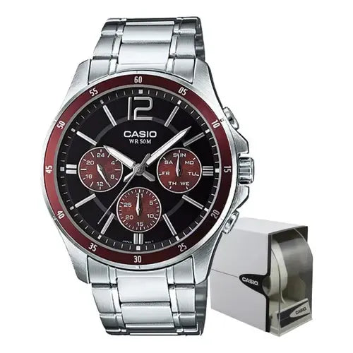 Reloj Casio Hombre Mtp-1374d-5av Original Plateado 5avdf