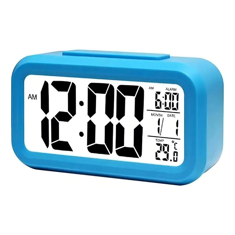 Reloj Despertador Pantalla 1302 Azul Led Fecha Temperatura