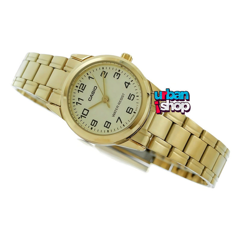 Reloj Mujer Casio Ltp-v001g-9budf Dorado 9b