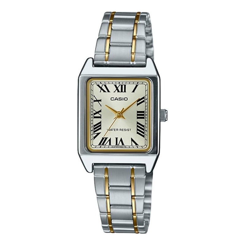 Reloj Casio Dama Ltp-v007sg-9b Original Plata Plata Beige