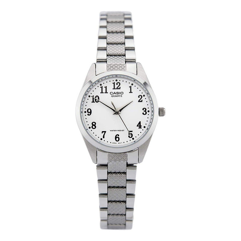 Reloj Casio Ltp-1274d-7b Color De La Correa Plateado Color Del Bisel Plateado Color Del Fondo Blanco