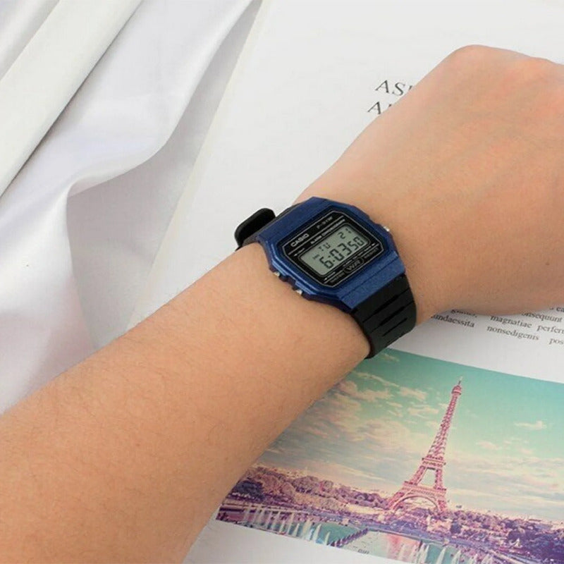 Reloj De Pulsera Casio Collection F-91wm-2a Relojesymas Negro Gris